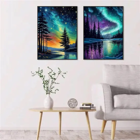 2 Pack Forests Aurora Diamond Painting Kits for Adults {2}