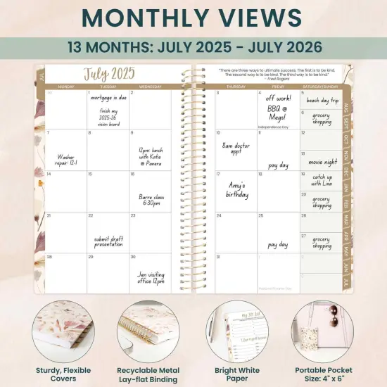 bloom daily planners 2025-26 Academic Planner, Soft Cover, 4" x 6", Butterfly Garden {3}