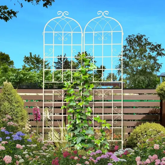 2-Pack Rustproof Metal Garden Trellis 86.7"x19.7" {4}