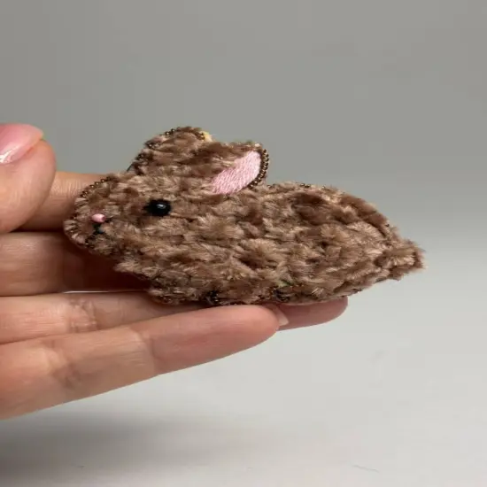 Set for making a brooch Crystal Art Cute bunny BP-377C {2}