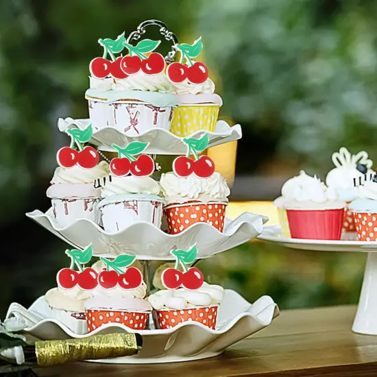 Edible Cherry Cupcake Toppers {5}