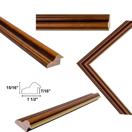 Certificate Gloss Walnut Wood With Gold Lip Picture Frame 9x9 frame {3}