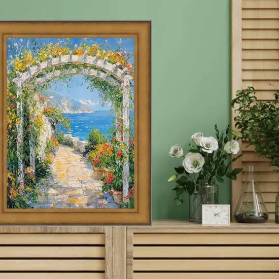 Industrial Gold Metal Slope Picture Frame 36x36 frame {2}