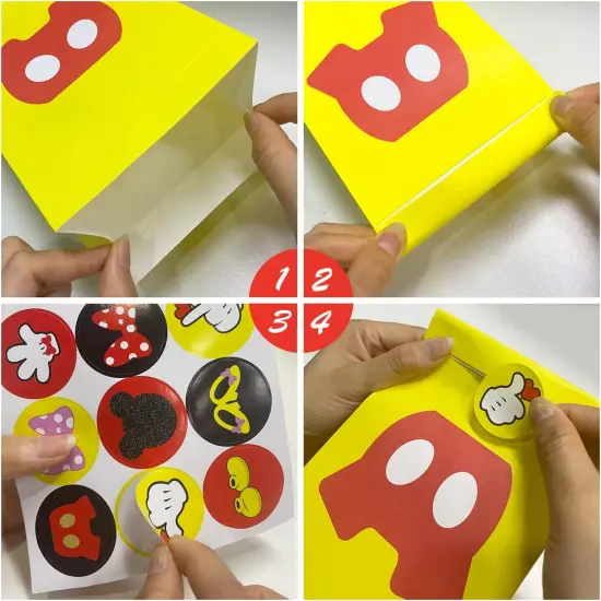 24Pcs Mouse Party Bags with Stickers Paper Supplies {2}
