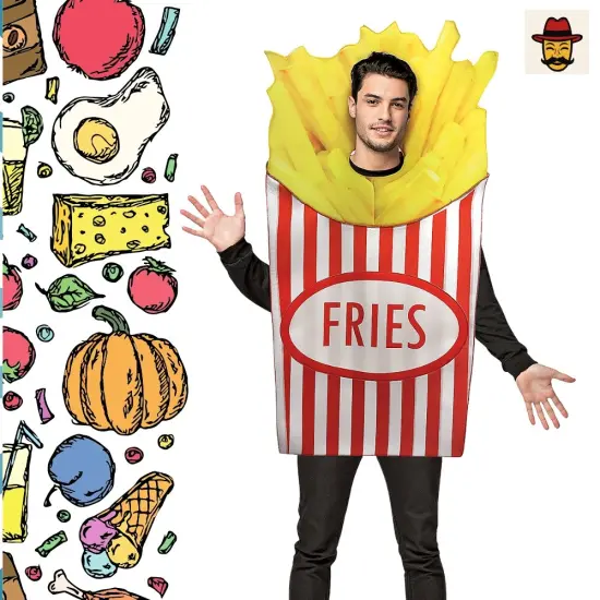 6 Feets French Fries Adult Costume Funny Food Tunic Outfit {5}
