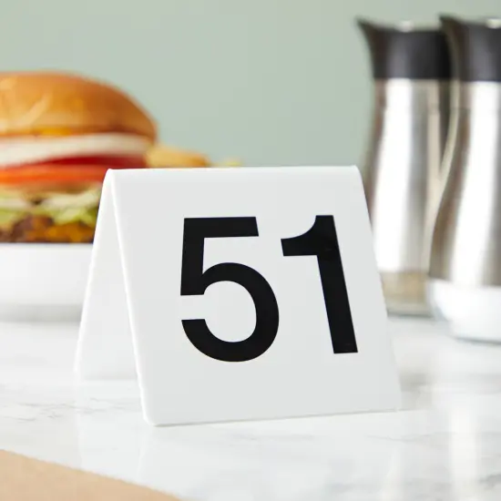 Set of 25 Acrylic Table Numbers for Wedding Reception, Plastic Tent Cards Numbered 51-75 for Restaurants, Banquets (3 x 2.75 x 2.5 In) Black {2}
