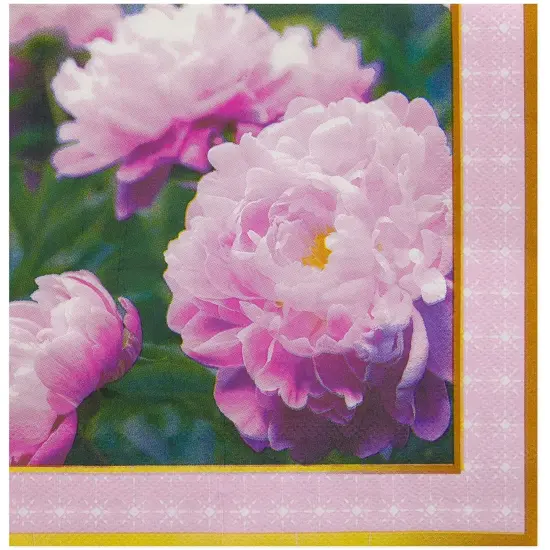 Pink Peony Napkins for Flower Party (6.5 x 6.5 In, 150 Pack) {3}