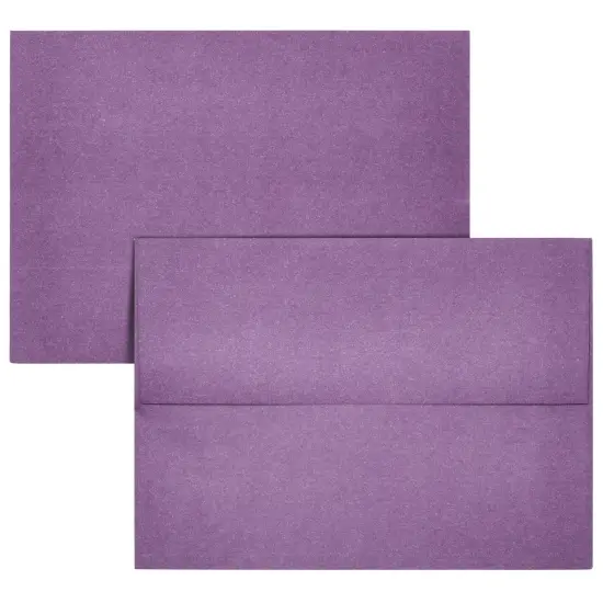 100 Pack 7 x 5 Invitation Envelopes, A7 Gummed Seal Square-Flap Invite Envelope for Wedding, Holiday, Birthday, Baby Shower - Purple - 120 GSM - 7 x 5 inches {6}