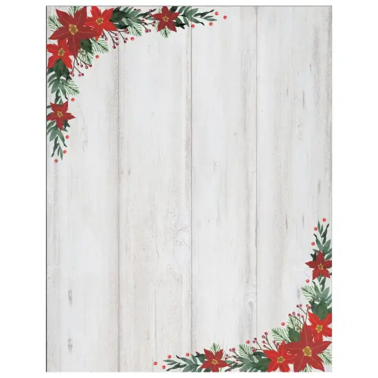 Pipilo Press 100 Sheets Poinsettia Flower Christmas Stationery Paper for Writing Letters, 8.5x11 Printer Friendly Festive Holiday Stationary to Make Personalized Greetings for Friends and Family Multicolor {4}