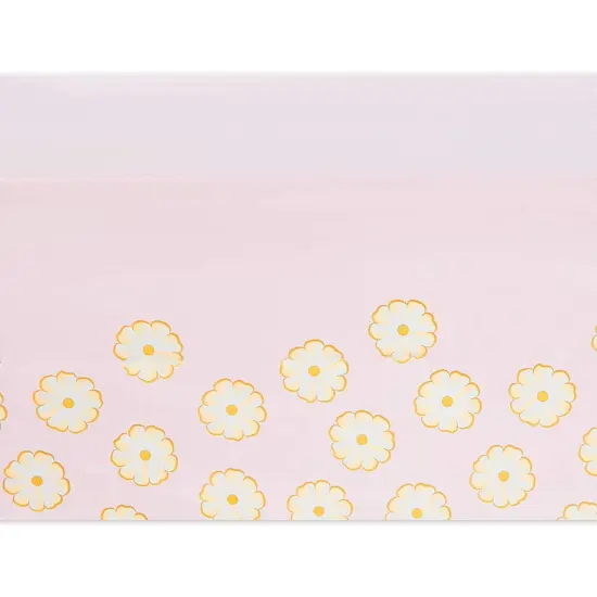 Pink Daisy Plastic Tablecloth for Weddings, Baby Showers (54 x 108 in, 3 Pack) {5}
