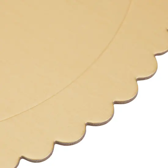 Juvale 12-Pack 10 Inch Round Cake Board, Gold Scalloped Cake Boards for Weddings, Birthdays, Baking and Desserts, Grease-Proof Pastry Board, Sturdy Disposable Cardboard Tray {5}