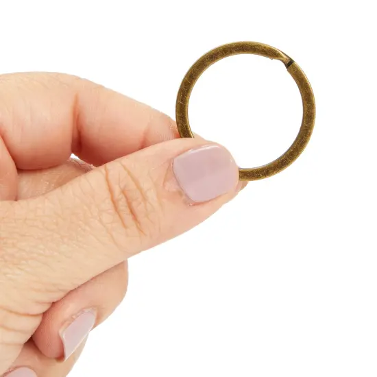 100 Count Brass Key Chain Rings Heavy Duty for Crafts, Home, Car Keys, DIY Projects (1.2 In) Brown {6}