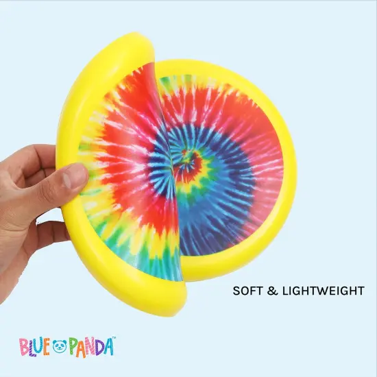 4 Pack Tie-Dye Soft Flying Disc for Kids, Outdoor Family Game Essentials, Yellow (8 in) {4}