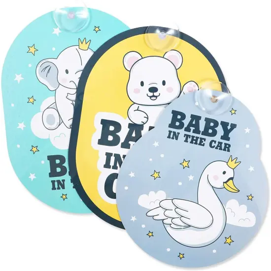 Car Window Stickers and Decals, Baby in The Car (3 Pack) Multicolor {4}