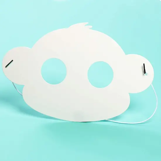 Bright Creations 3.8" x 5.9" Blank DIY Paper Monkey Mask with Elastic Band for Kids Costume Party (48 Pack, White) {7}