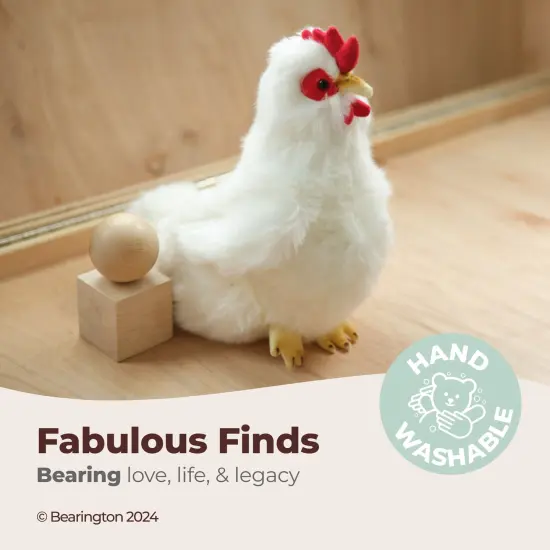 Bearington Henry Plush White Hen Stuffed Animal, 9 Inches, For Ages 1-14 {3}