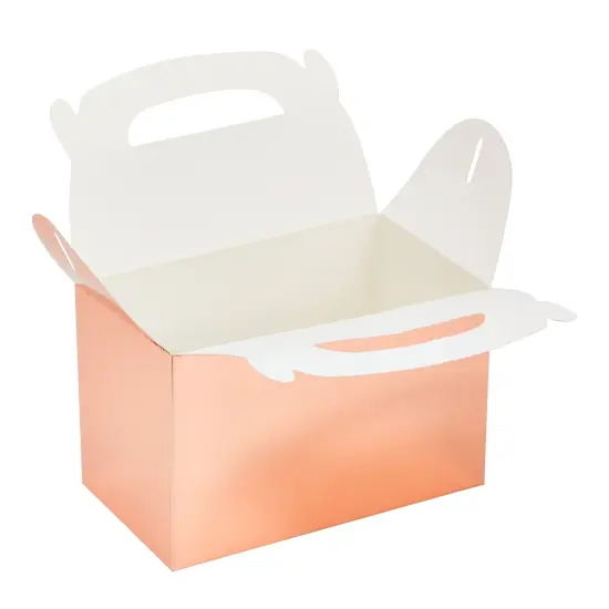 24-Pack Treat Boxes - Candy Gable Boxes for Party Favors, Birthday, Wedding, Baby Shower (Rose Gold, 6.2x3.5x3.6 In) Pink {6}