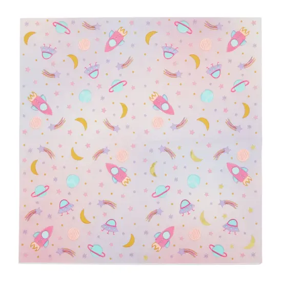 50 Pack Galaxy Space Napkins for Girls Outer Space Birthday Party Supplies (Pink, 5 In) {5}