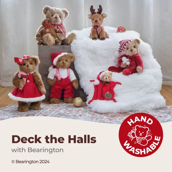 Bearington Sleepy and Squeek Christmas Teddy Bear, Christmas Bear Decor, 14 Inch Holiday Bear, Ideal Christmas Bear Gift for Toddlers, Kids & Teens, For Ages 3-14 Brown {3}