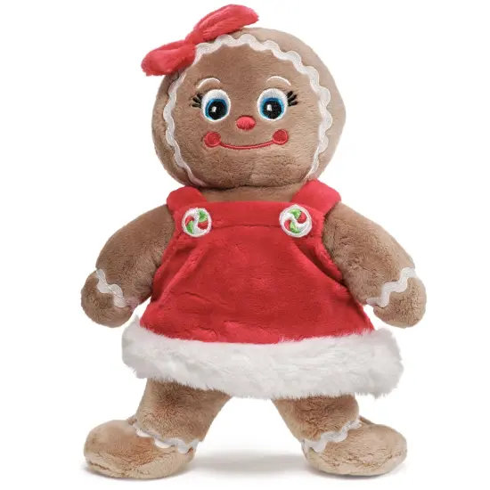 Bearington Holly Ginger Gingerbread Plush, Gingerbread Stuffed Animal, 10 In Christmas Doll, Ideal Christmas Stuffed Plush Gift for Toddlers, Kids & Teens, For Ages 3-14 Brown {1}