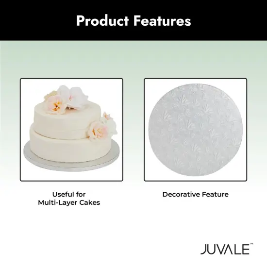 3-Pack 12-Inch Cake Boards for Wedding, Baking, Cake Decorating Supplies, Silver Foil Corrugated Cardboard for Multi-Layer Cakes, Sturdy Base for Treats and Pizza {5}