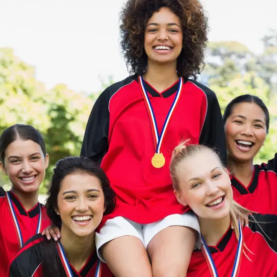 24 Pack Gold Winner Medals for Kids and Adults - Participation Awards with 15.3-Inch Red, White, and Blue Neck Ribbons for Sports, Tournaments, Competitions (Metal, 1.5 In) {2}