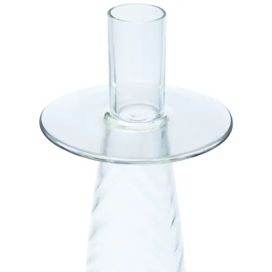 Northlight Glass Swirled Taper Candle Holder - 16" Clear {4}