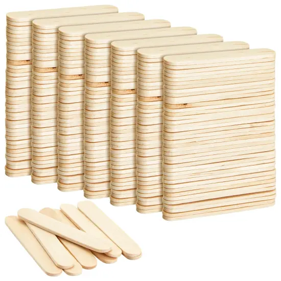 300 Pack Small Wooden Popsicle Sticks for Crafts, Bulk Small Wood Sticks for Arts and Crafts (0.4 x 2.5 In) Brown {1}