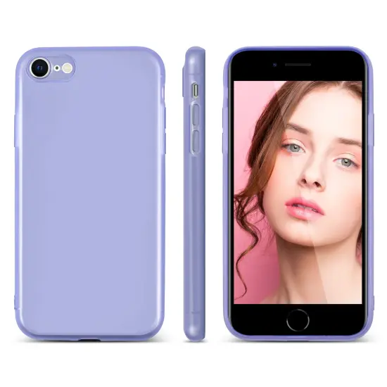 Translucent Matte Case For iPhone SE 2020 (2nd Gen), Semi-Transparent Smooth Touch Soft TPU Thin Cover Purple, by Insten {7}