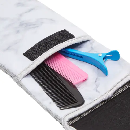 Heat Resistant Mat Neoprene Case for Hair Curling and Flat Iron, Marble Designs (15x5 In, 2 Pack) Multicolor {6}