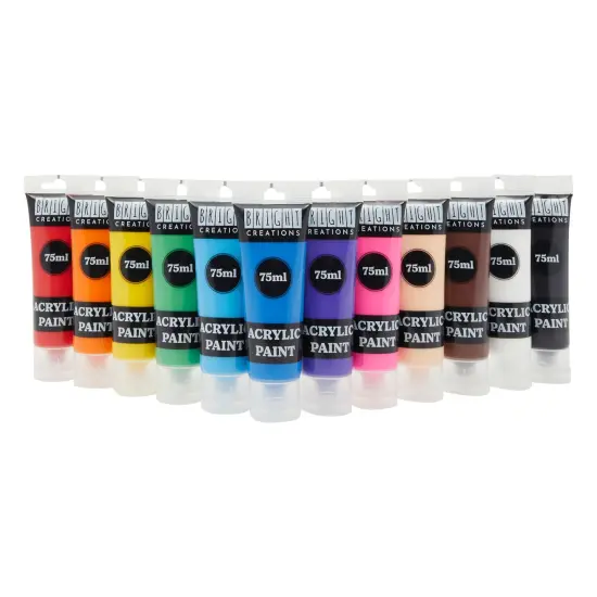 Acrylic Paint Set for Kids with Brushes and Palette (12 Colors, 18 Pieces) Multicolor {6}