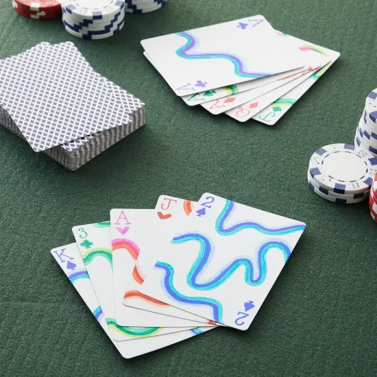 224 Pack Blank Custom Cards for DIY Game Cards, Checkered Diamond Backing (4 Decks, 3 x 4 In) White {3}