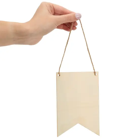 48 Pack Unfinished Blank Wood Signs for DIY Crafts, Painting, and Engraving Wall Decorations (5.9 x 3.8 x 0.1 In) Brown {6}