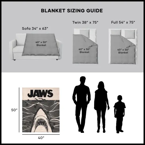 Universal Jaws Silk Touch Throw Blanket Duotone Poster {6}