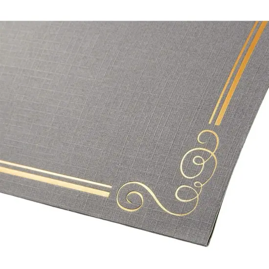 Diploma Cover Holders for Letter-Sized Award Certificate, Gold Border (Grey, 12 Pack) {7}