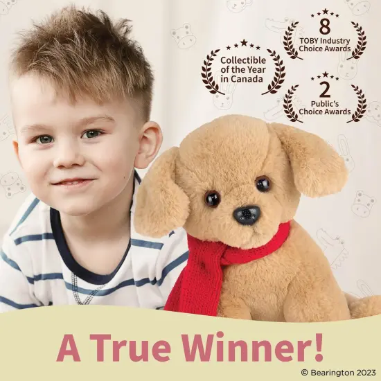 Bearington Mr. Grizwald Golden Retriever Plush, 11 Inch Dog Plush, Christmas Dog Stuffed Animal, For Ages 3-14 Brown {4}