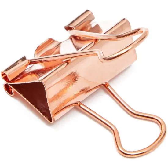 150 Pack Rose Gold Binder Clips Paper Clamps, 3 Assorted Size: Small, Medium, Large File Clips for School Files Documents, Modern Office Supplies {6}