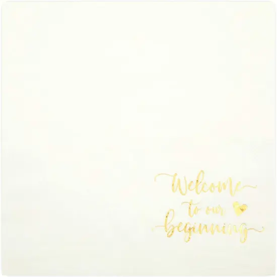 Wedding Cocktail Napkins, Welcome to our Beginning (White, 5 In, 100 Pack) {6}