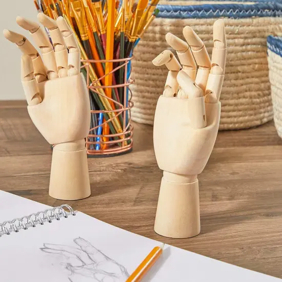 Bright Creations Posable Hand Model for Art, Left and Right Mannequin (7 Inches, 2 Pack) Brown {3}
