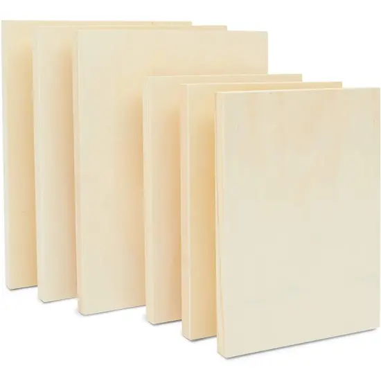 Bright Creations Unfinished Craft Wood Canvas Boards for Painting (2 Sizes, 6 Pack) Brown {1}