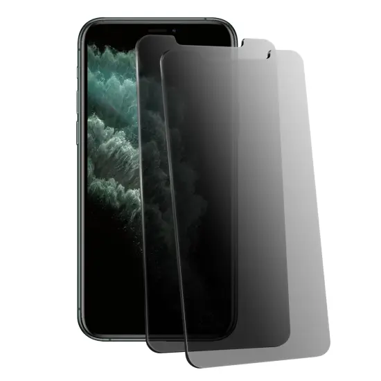 Privacy Glass Screen Protector Compatible with iPhone XS Max 6.5" [2 Pack] Insten Full Protection Anti Spy Tempered Glass Shield Guard [Case Friendly][Anti-Scratch] Grey {6}
