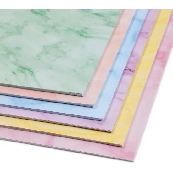 Marble Stationery Paper in 6 Colors, Letter Size (8.5 x 11 In, 96 Sheets) Multicolor {4}