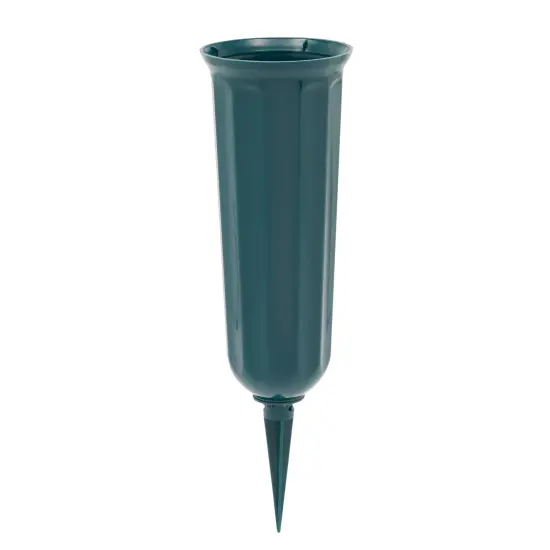 White Artificial Flowers, Jasmine Shrub with 2 Cone Vases for Cemetery (8.6 x 13 In, 6 Bundles) {6}