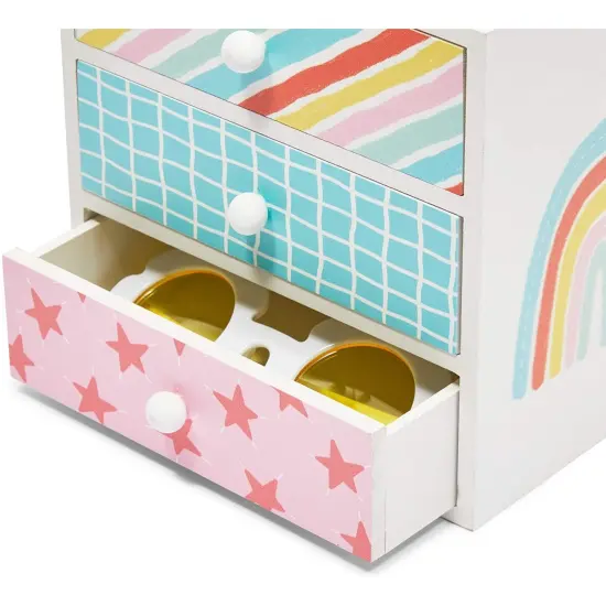 Wooden Kids Jewelry Box with Drawers for Girls, Be Bright, Be Bold, Happy, Be You (6.1 x 4.5 In) Multicolor {5}