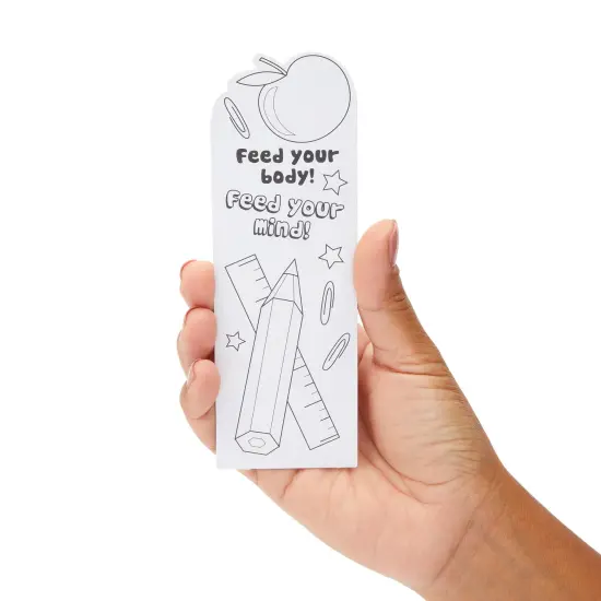 Juvale 24 Pack Color Your Own Bookmarks for Students and Kids Ages 3-14, DIY Classroom Art, 24 Book Worm Designs (2 x 6 In) {4}