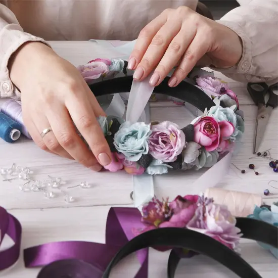 24 Pack Black Headbands for Women - 1 Inch Wide Non-slip Satin Headband for DIY (4.8 x 5.75 x 1") {4}