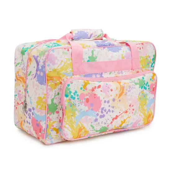 Pastel Watercolor Sewing Machine Carrying Case - Universal Tote Travel Bag Accessories Organizer Compatible with Most Standard Machines (18.1 x 9.4 x 12.2 Inch) Multicolor {1}