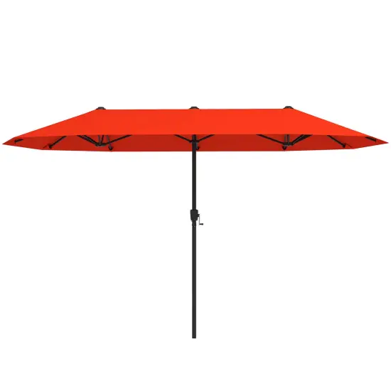 Costway 13 FT Large Patio Umbrella Outdoor Double-Sided Table Market Umbrella for Garden Beige/Brown/Gray/Navy/Orange/Wine {11}