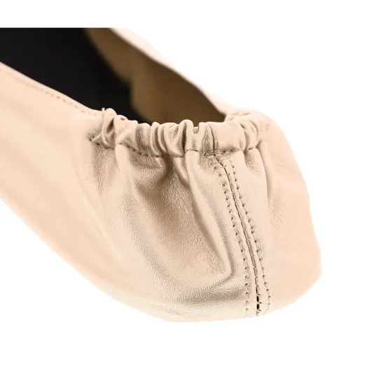Gold Foldable Ballet Flats for Women, Roll Up Flats with Zipper Pouch, US Size 8.5-9.5 {7}