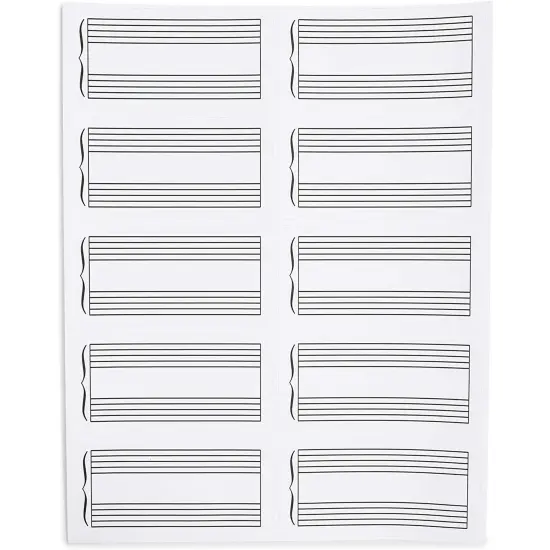 Double Staff Stickers for Music Class Supplies (4 x 2 in, 150 Pack) White {6}